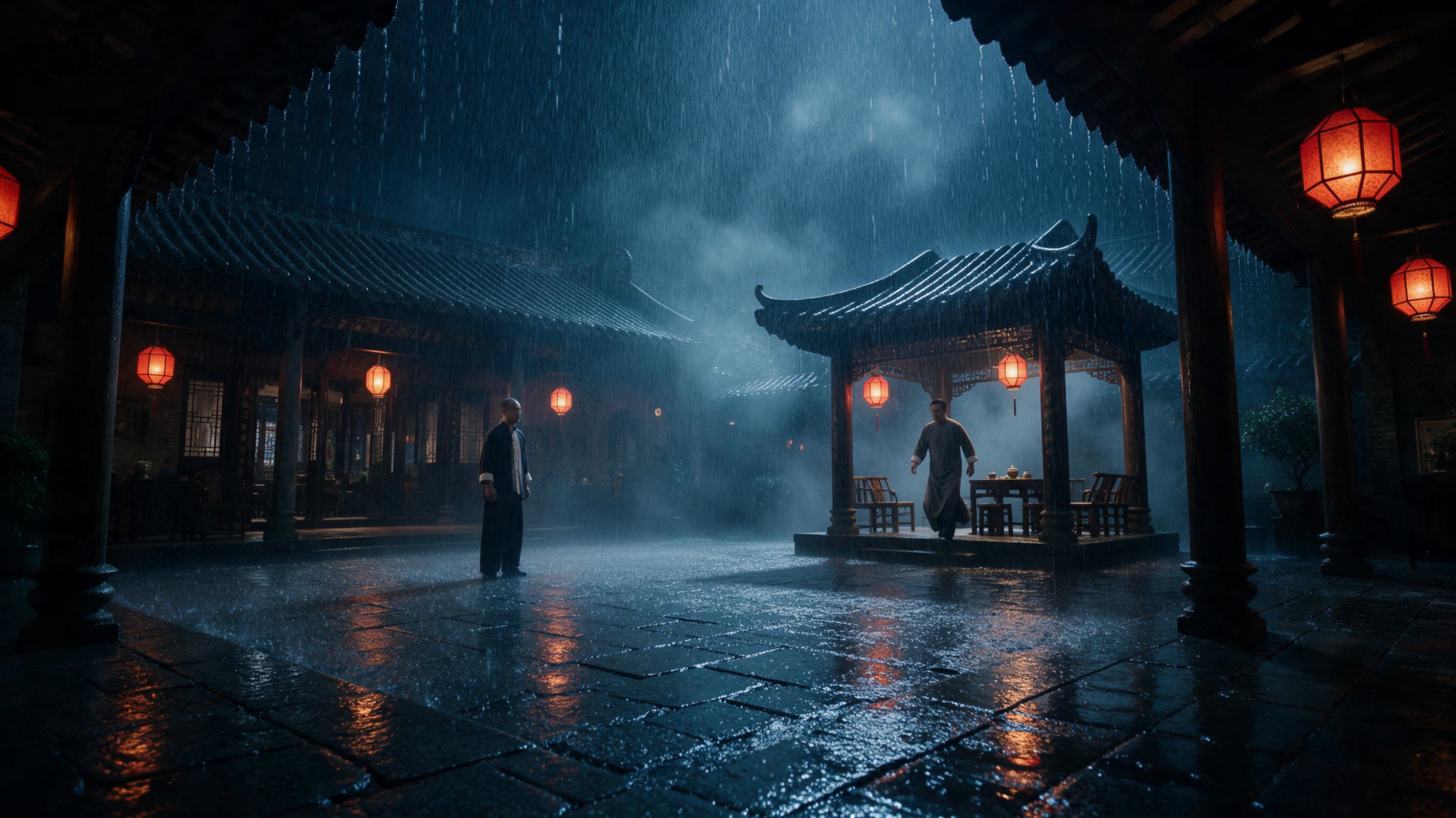 The Gathering Storm - Courtyard at Midnight